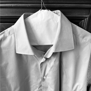 Canali Classic Gray, Open Collar Men's Shirt. Size 17.